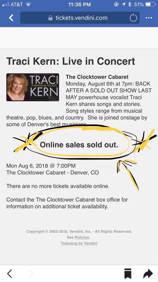 tracisings91's tweet photo. So this happened! Another sold out show! Can’t wait for tonight!! #clocktowercabaret #denversinger #ThisWeek #musician #denver #whattodoindenver #singer https://t.co/GOVNvt8bVm