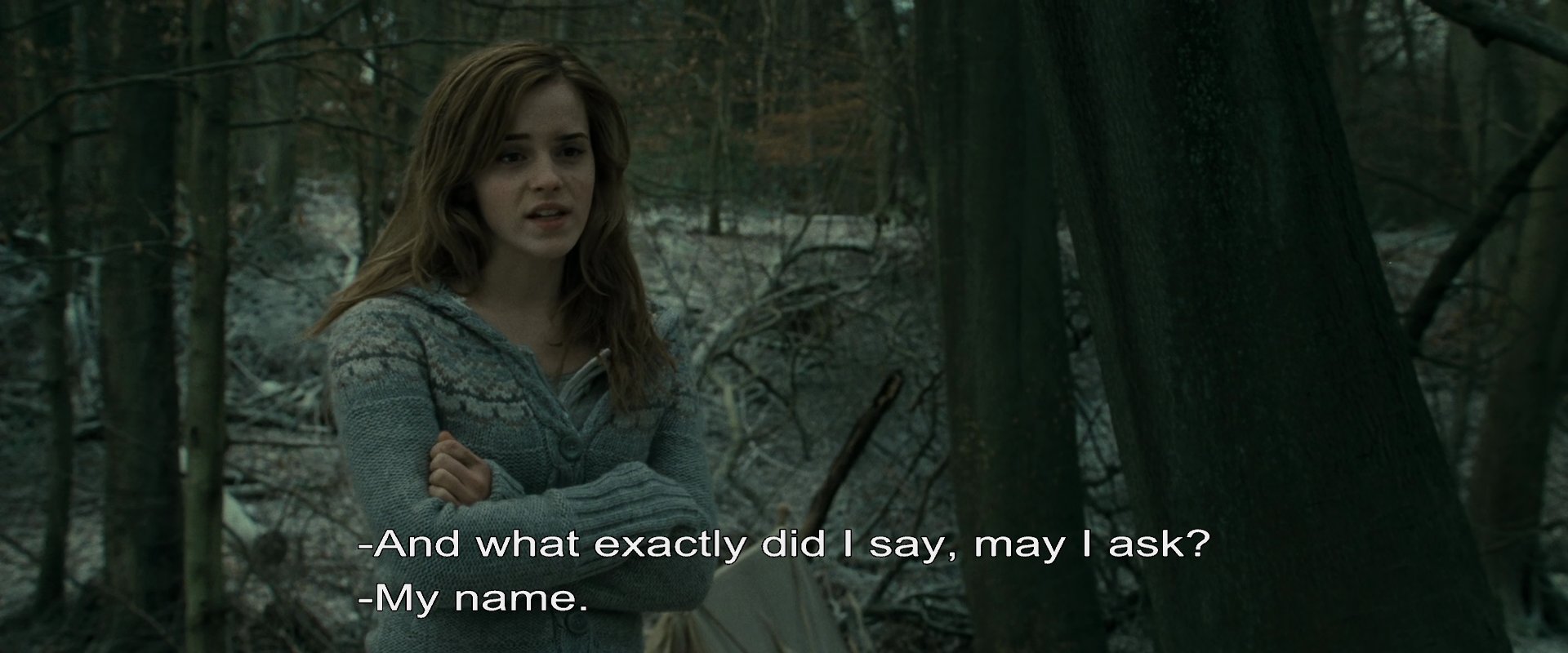 𝕞𝕠𝕧𝕚𝕖𝕡𝕠𝕝𝕝𝕫 on Twitter: "A movie only scene where Hermione is  nearly sniffed by Scabior. To... show us the dangers of their camping trip?  Why wouldn\