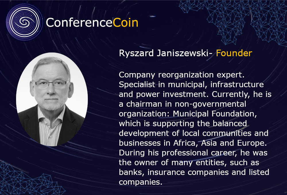 ConferenceCoin's tweet photo. Team presentation:
Ryszard Janiszewski- Founder
#Team #ICO #CC #ConferenceCoin #Blockchain https://t.co/caVCOd0kZC