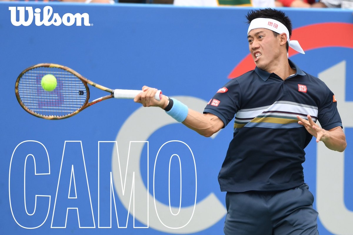 wilsontennisjp's tweet photo. お騒がせしております錦織選手のNew Racket、BURN 95CV CAMO Edition。5つのCAMOから彼が選んだのはサンドカラーCAMO。ハードコートシーズンに向けたニューウエポン！
#wilson #wilsontennis #wilsonracket #camocomeon #wilsonburn https://t.co/2bGmT3H8MK