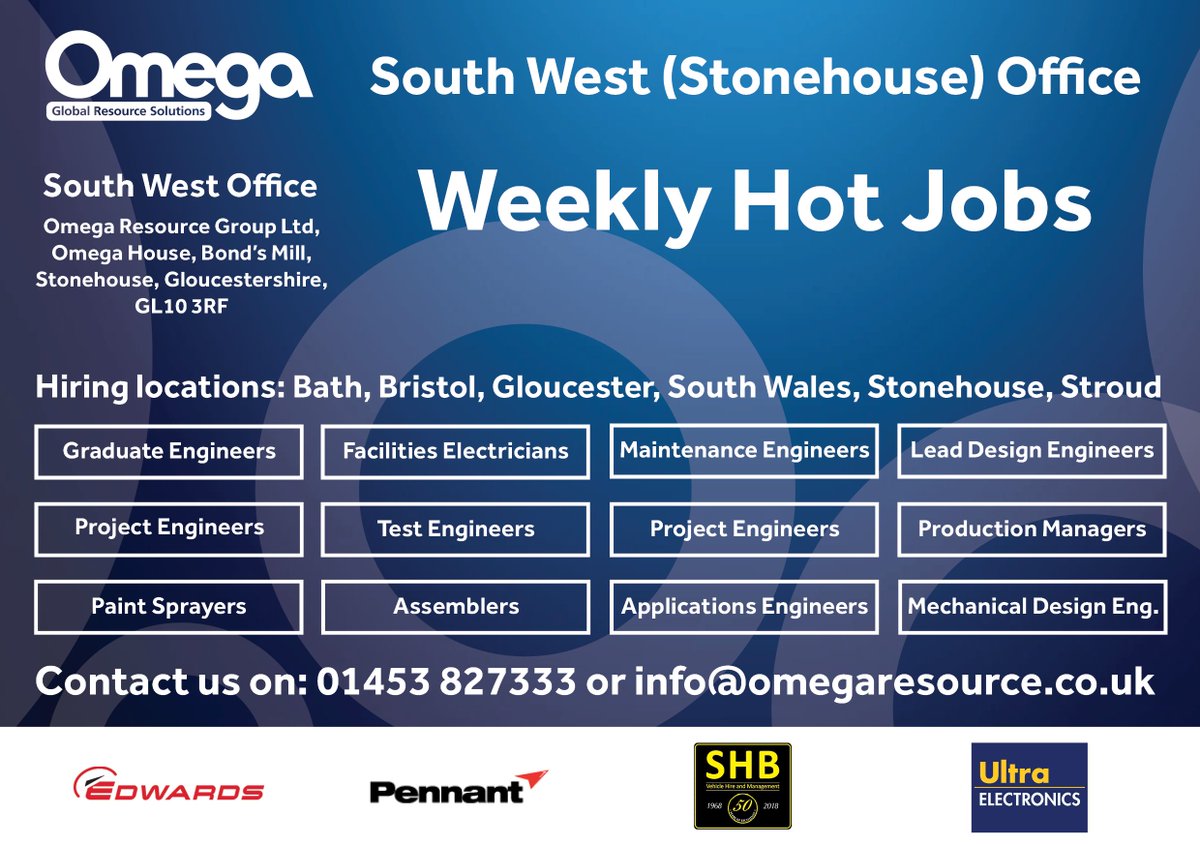 OmegaResourceGp's tweet image. Engineer galore! Some fantastic opportunities featured in our #OmegaHotJobs this week, with a variety of engineering roles including #GraduateEngineers, #MechanicalDesignEngineers, #QualityEngineers, #ProjectEngineers, #MaintenanceEngineers and more! omegaresource.co.uk/job-seekers/