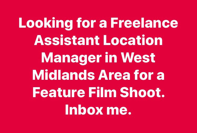 Looking for a Assistant Location Manager for a Bollywood Film Shoot, must be based in the West Midlands area. If interested email me at info@SilverFoxPictures.com
#Bollywood #Film #LocationsManager #FilmShoot