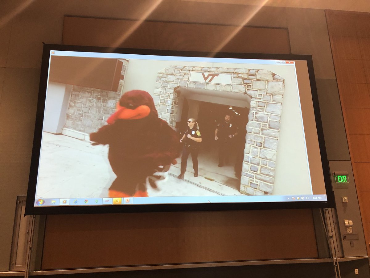 TameeVT's tweet photo. I know Iโm at a great conference when this is playing when we walk in @virginia_tech #vaschoolsafety #keepinourbabiessafe #scpspln #scpsva #SafetyFirst #safeschools #socosummerbingo https://t.co/MskxQX04zi