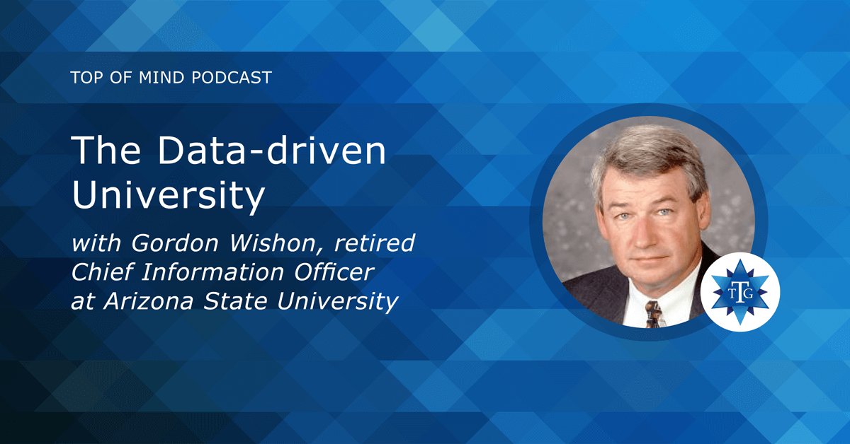 TambelliniGroup's tweet photo. New podcast ➡ Retired @ASU #CIO talks about effective use of data to influence #studentoutcomes, improve services &amp; reduce operational costs: https://t.co/mIb2ZAMReB #TTGTopOfMind #highered #edtech https://t.co/pRgkiqJdhl