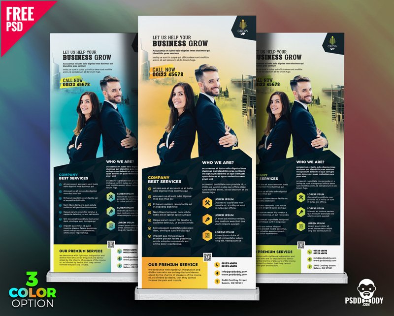 Psddaddy On Twitter Corporate Roll Up Banner Design Free Psd