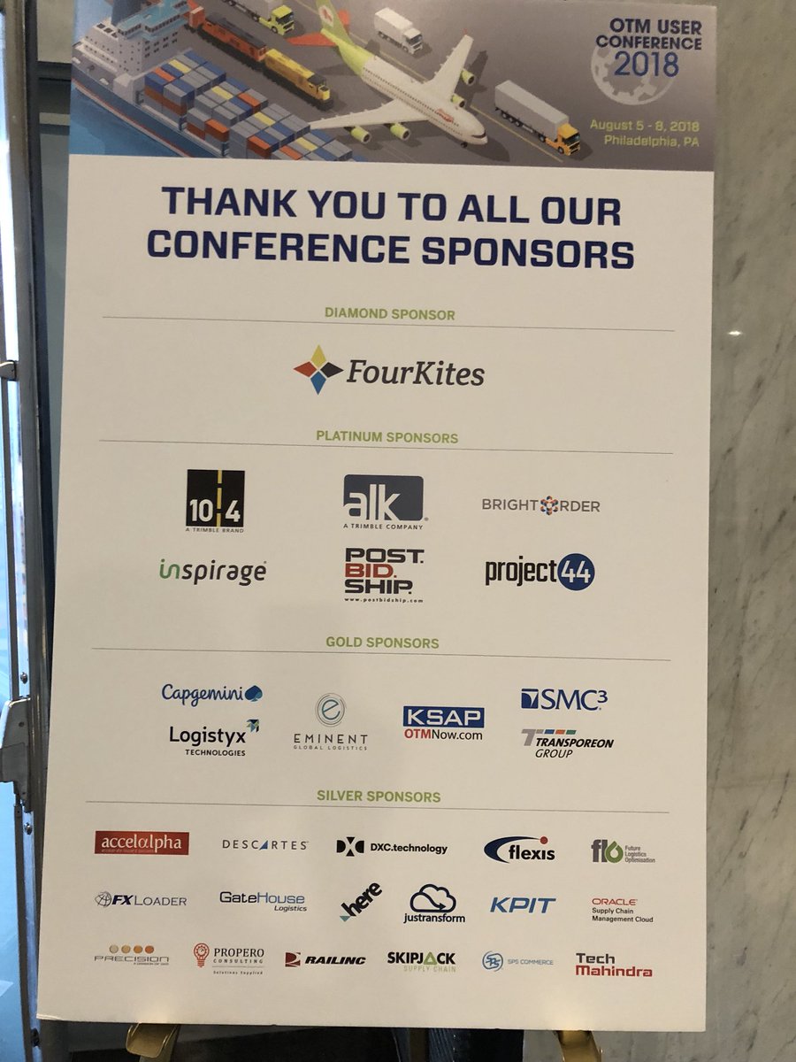 Thank you for all of our sponsors this year. Please go say hi to them and learn more. Happy learning #OTMSIG2018 #OTMSIG
