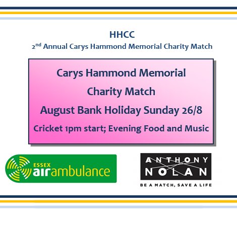 For your Diary: For the second year we will be playing a Bank Holiday August Memorial Charity Match. Game starts at 1pm. Hoping for a good day supporting some good causes.