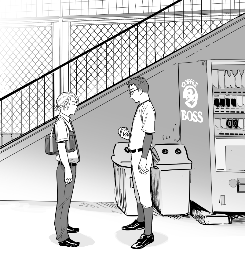 theyoungdoyler's tweet photo. Excited to announce that Chapter 1 of BATTERY ACID, @fishuuuu's and my gay mean teen baseball comic, will debut at FlameCon, table 18 Prem \o/ ⚾️Frought emotions! Shifting height differences! (41 pg, $10) https://t.co/v9Kdm40ov3