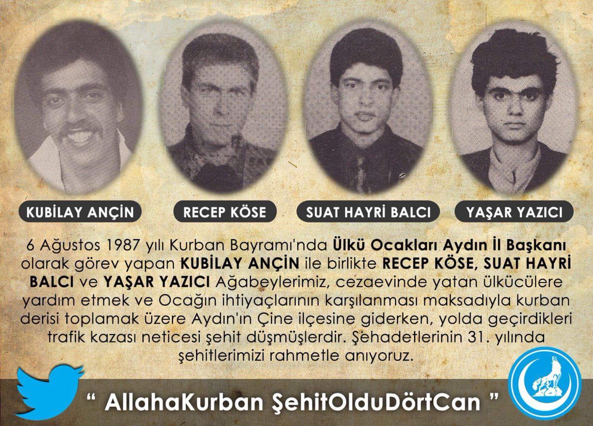 Mekanları Cennet olsun.

“ AllahaKurban ŞehitOlduDörtCan “