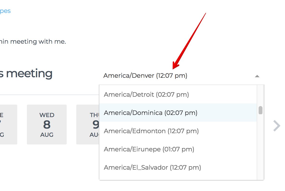 SimplyMeet_me_'s tweet image. Woohoo! The timezone drop-down has been recently equipped with a helpful #time preview so your invitees can see what is the current time in every time zone. ➡️buff.ly/2nf9SrD #improvement #harmonizely #scheduling #meetings #tools