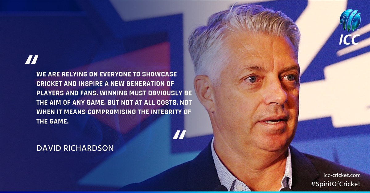 David Richardson outlines stance on player behaviour and ball-tampering, as well as ICC’s broader vision for global game in the MCC #SpiritOfCricket #CowdreyLecture. 🤝🏏🌍 

READ ⬇️ bit.ly/CowdreyLecture