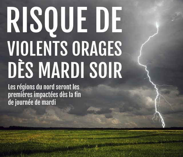 MeteoExpress's tweet photo. ⚡ De violents orages sont redoutés dès mardi soir, précédant un milieu de semaine très instable ! ➡️ https://t.co/MlGOfF6GLD https://t.co/OU4tohVSDg