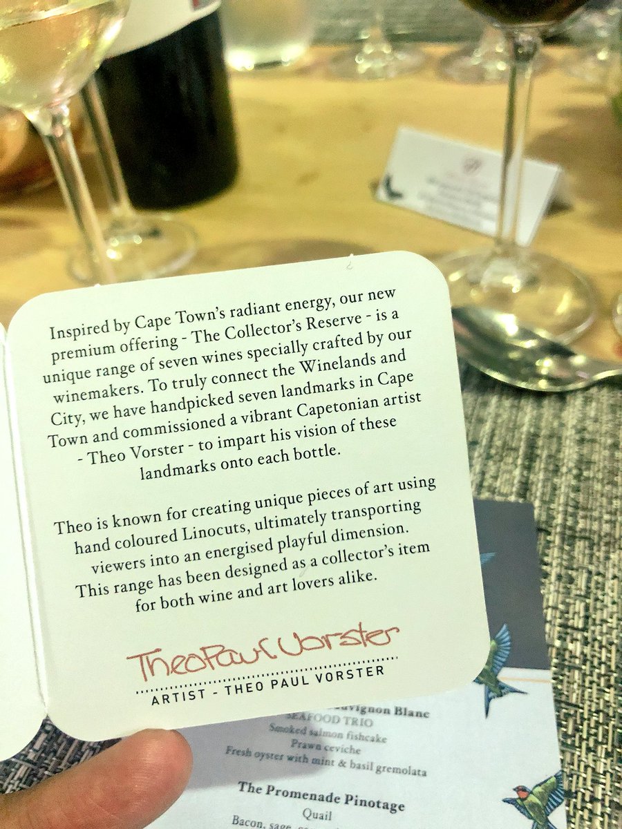 sboshmafu's tweet photo. Lunch at @dhillswine wine cellar to celebrate their #CollectorsReserve. The range of seven wines is ‘inspired by Cape Town’s radiant energy.’ https://t.co/tIQWZxzG84