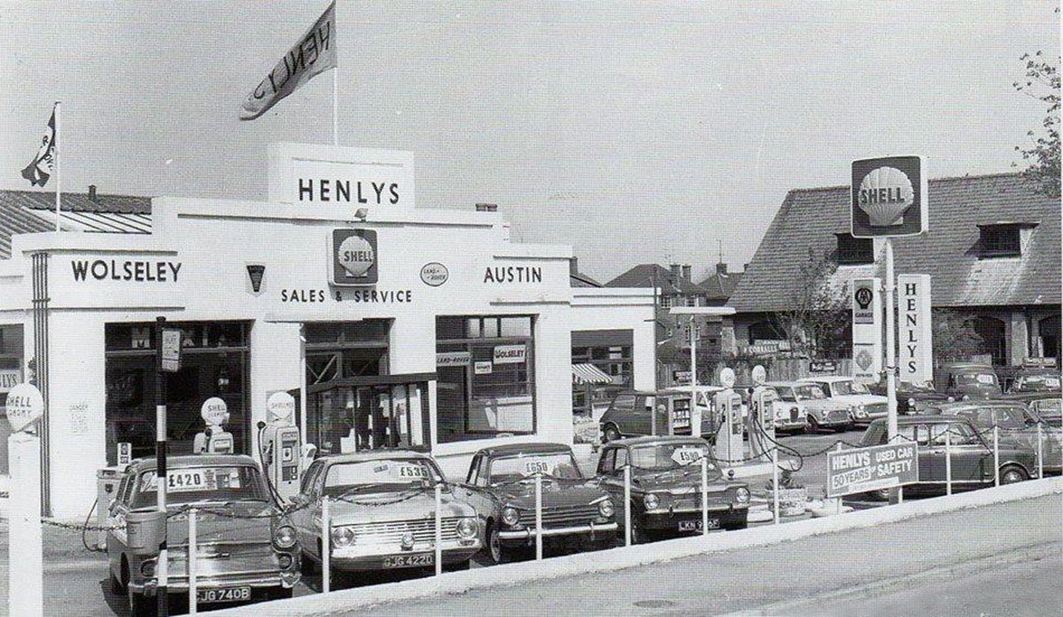 Classic Car Curation on Twitter: "Henlys Garage, mid 60s. Great picture ...