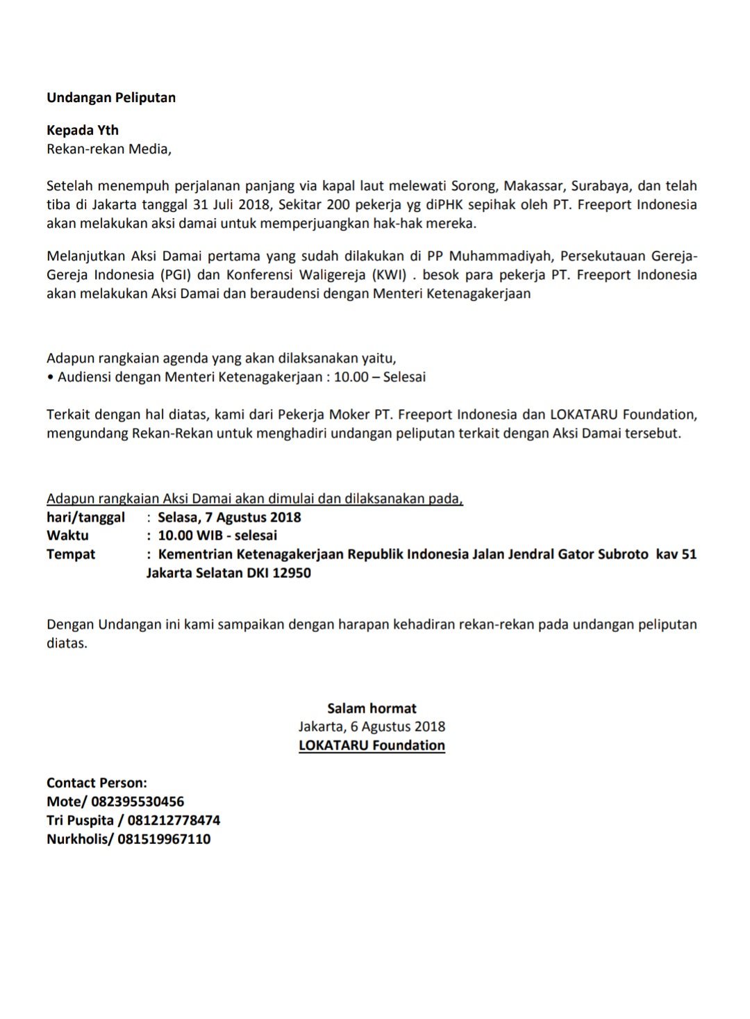 Lokataru Foundation On Twitter Undangan Peliputan Kepada Yth Rekan Rekan Media Kompascom Cnnindonesia Jawapos Metro Tv Transtv Corp Trans7 Jakpost Bbcindonesia Mncnewsroom Jubidotcom Republikaonline Tribunnews Detikcom Kumparan