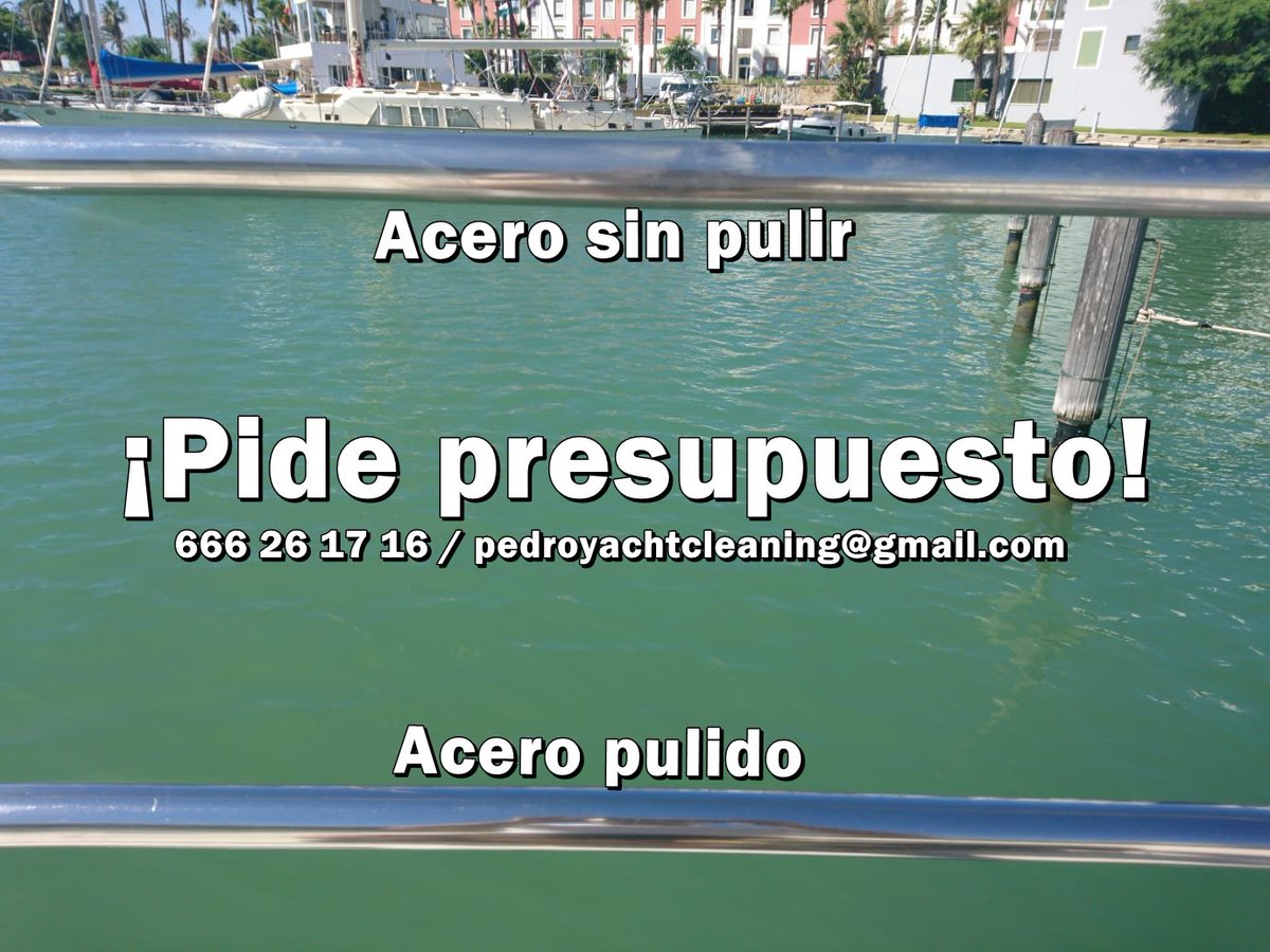 ¡Busque la diferencia! 🤔 #steel #yachts #cleaning #sotogrande #yachtcleaning