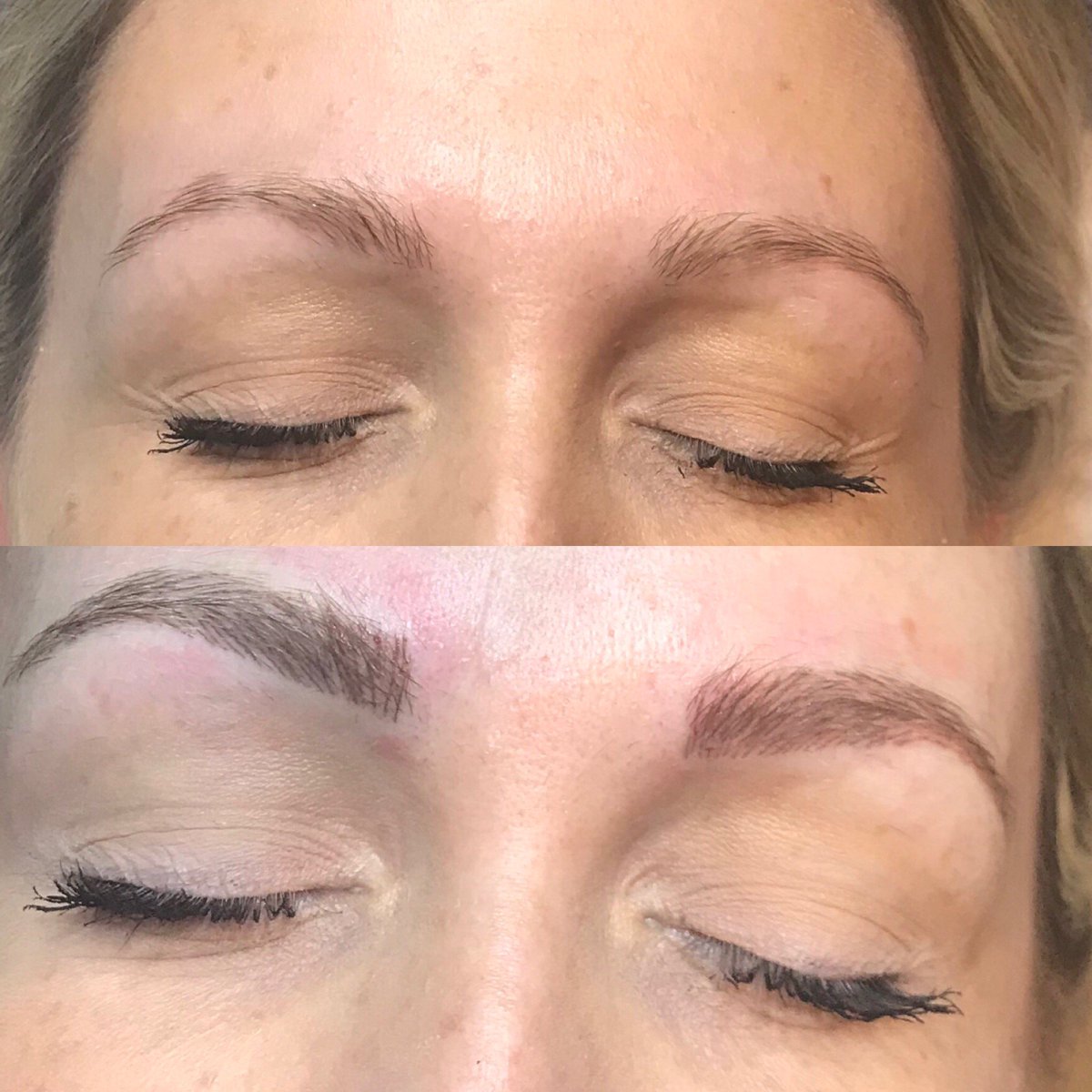 Before and after of hairstrokes brows#natural#hairstrokebrows#effortless#beauty#surbiton#revive