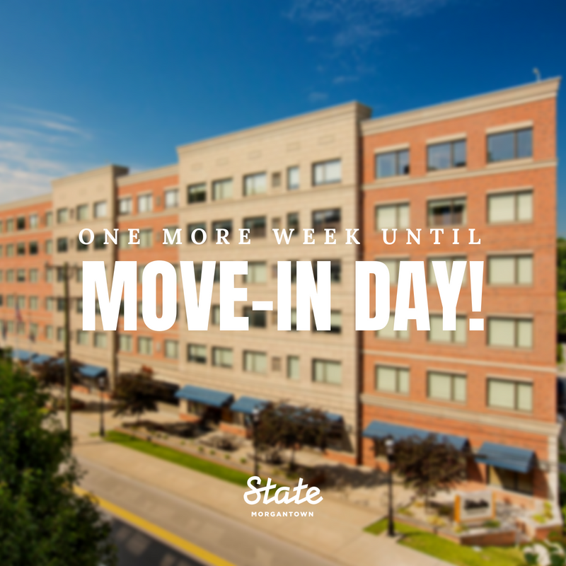 StateMorgantown's tweet photo. There are only 7 days left until we welcome all of you to your new home! π€ #LiveAtState https://t.co/8c5f5t3XfR