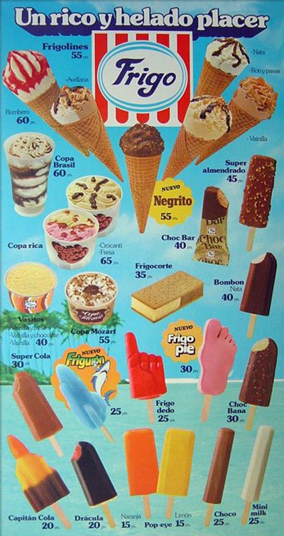 #Aquellosveranos en los que por menos de 1.000 pts. (6€) te podías comprar toda la carta de helados.