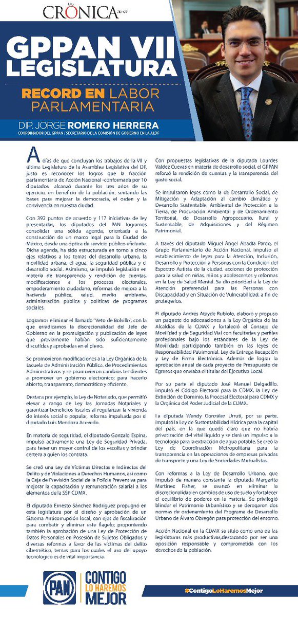 El @GPPANDF en la VII Legislatura nos distinguimos por ser una de las bancadas más productivas. Conoce aquí nuestras acciones en la @AsambleaDF