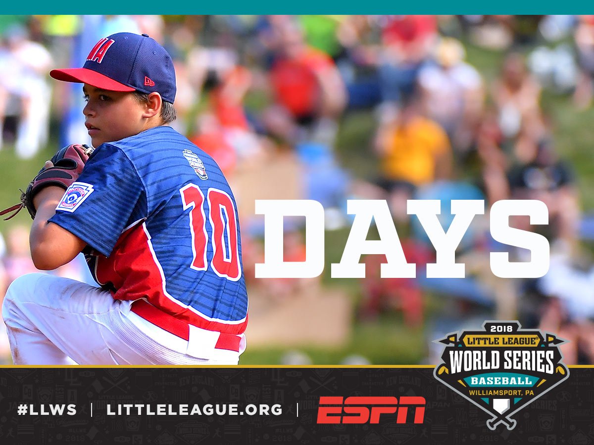 LittleLeague's tweet photo. Countdown: 🔛
#LLWS: 🔜 https://t.co/ColDJcjm96