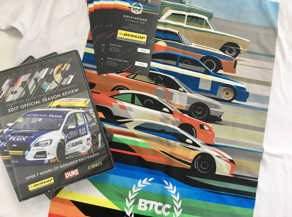 BTCC's tweet photo. COMPETITION!

RT &amp; comment on this post to be in with a chance of winning:

• 2x tickets for Rockingham this weekend!
• A 2017 Season Review DVD from Duke
• A 60th Anniversary T-Shirt 

Four winners will be picked at random... Get your entries in before 4pm Weds! 

#BTCC https://t.co/IseIUSOxQM