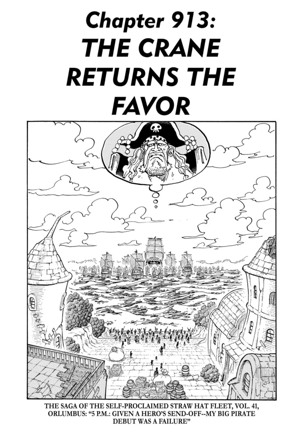 One Piece Center The Cover Page For One Piece Chapter 913 The Crane Returns The Favor One Piece Center The Cover Page For One Piece Chapter 913 The Crane Returns The Favor