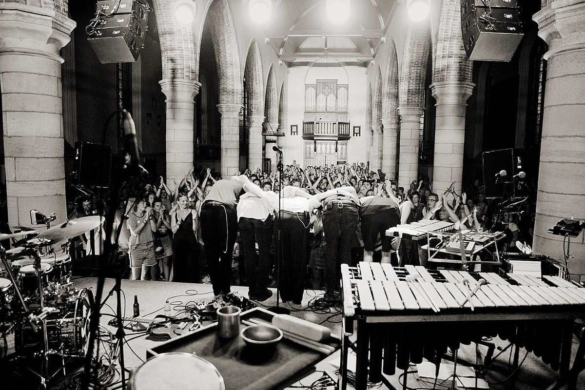 Holy shit, thank you <a href="/DranouterFest/">Festival Dranouter</a> 
Never thought playing in a church could be this sublime! 
Also: we loved playing <a href="/Linkerwoofer/">Linkerwoofer</a> &amp; <a href="/midzomerleuven/">M-IDZOMER</a> 
See you tomorrow <a href="/LokerseFeesten/">Lokerse Feesten</a> 
Pic by Anton Coene
