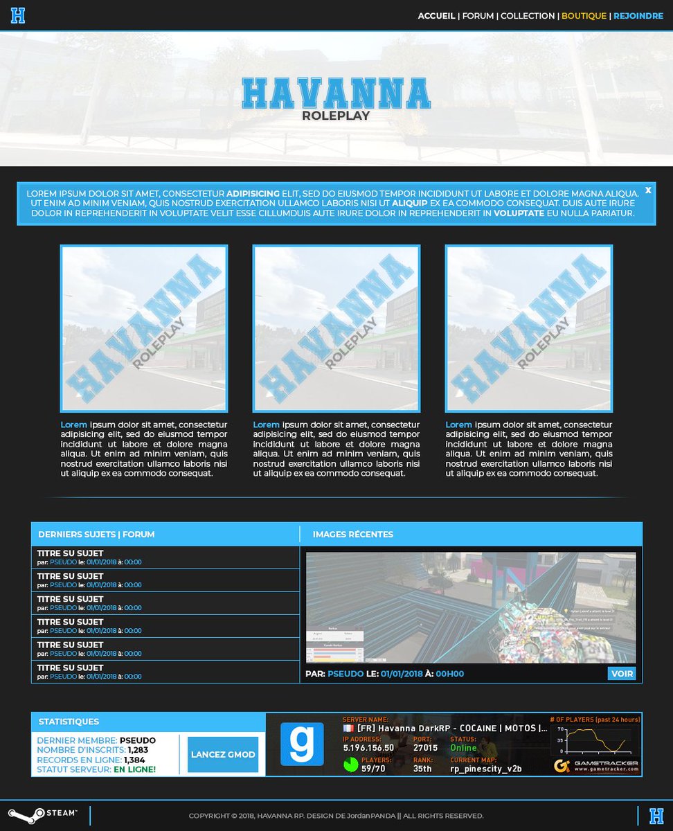 Dernier fanart (WebDesign) pour un serveur GMOD et leurs site.