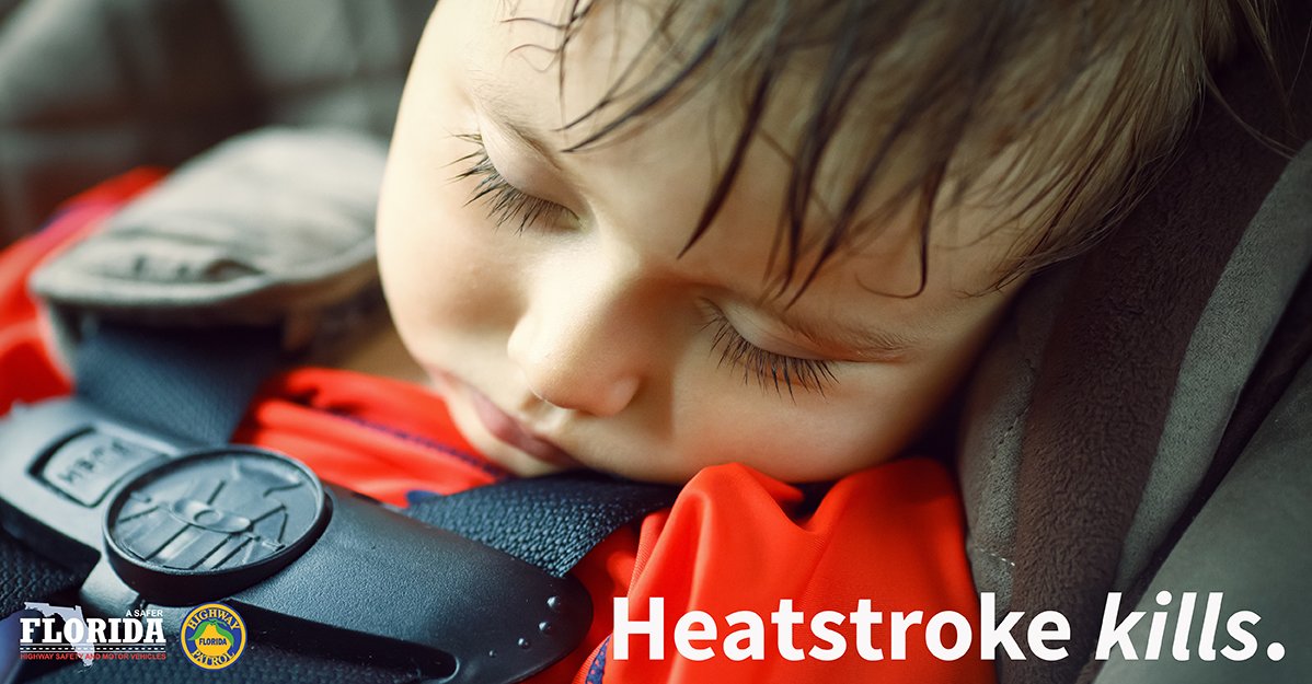 Heatstroke kills - NEVER leave your child in a car. Make sure to lock your car and don't let children in your car without an adult. #ChildSafetyFL #CheckforBaby