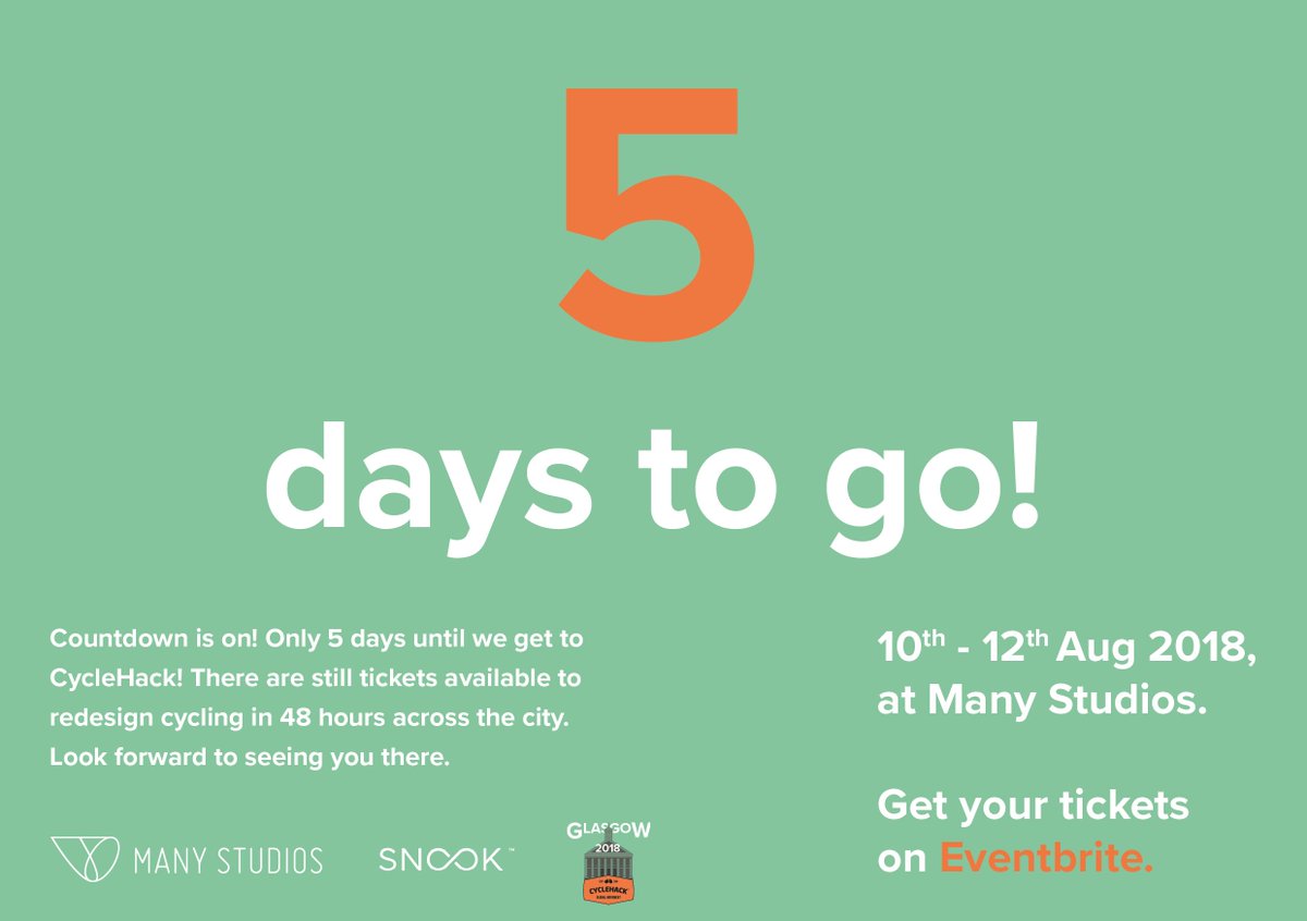 CycleHack Glasgow (@cyclehackgla) on Twitter photo Has watching the <a href="/Glasgow2018/">Glasgow 2018</a> games got you more excited for Cyclehack this weekend? Only 5 days to go! Has watching the <a href="/Glasgow2018/">Glasgow 2018</a> games got you more excited for Cyclehack this weekend? Only 5 days to go!