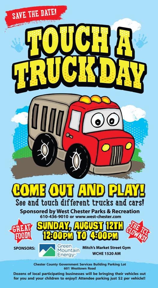 We're excited to be a sponsor of the 2018 Touch a Truck Day, hosted by <a href="/WCParksandRec/">West Chester Rec</a>! Come see us on Sunday, 8/12, from noon-4 p.m. at
601 Westtown Rd. in West Chester - &amp; check out lots of cool trucks, too! Click here for more info: west-chester.com/385/Touch-A-Tr….