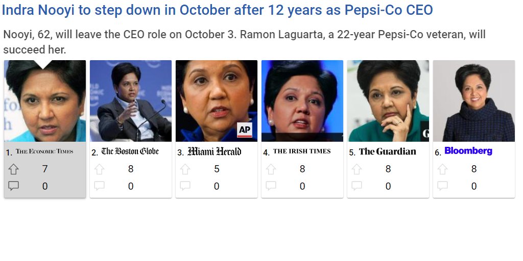 Pressgrade's tweet image. Indra Nooyi to step down in October after 12 years as Pepsi-Co CEO. 

Visit pressgrade.com for more details.