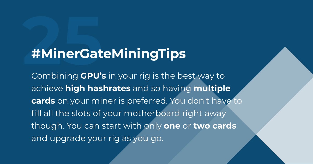 MinerGate's tweet image. Welcome #mining tip #25! goo.gl/HWRwr6

#MinerGateMiningTips #MiningTips #Tips #UsefulTips #Cryprocurrency #MiningPool #profit #miningtip #Hardware #cpumining #gpumining #mininghardware #MiningRigs #MiningRig #BuildingMiningRig #Motherboard #hashrate