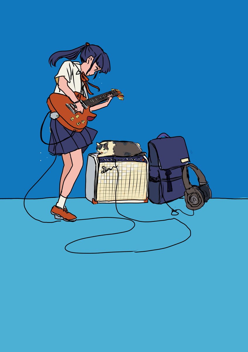 「青とロックンロール

#ascan_art 」|あす缶のイラスト