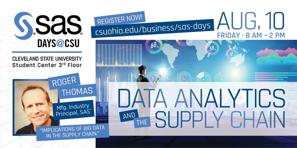 What are the implications of #bigdata in the supply chain? <a href="/RogerWThomas/">Roger Thomas</a> has the answers. Hear from him at the <a href="/SASsoftware/">SAS Software</a> Days at CSU.

Register: csuohio.us/SASdays