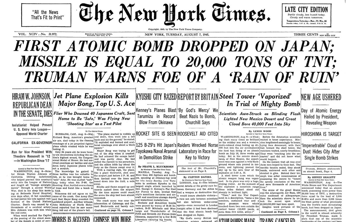 Retronewsnow On August 6 1945 American B 29 Bomber Enola Gay Dropped The World S First Atomic Bomb On Hiroshima Japan Killing An Estimated 140 000 People Several Inscriptions Were Scribbled On Its