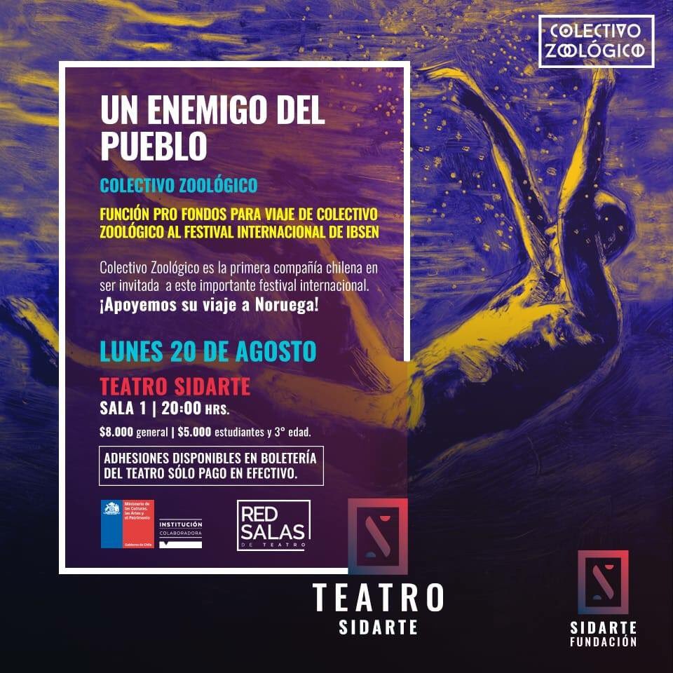 TeatroSidarte's tweet photo. Amigxs, apoyemos el lunes 20 de agosto a @Coleczoologico para que se puedan presentar en el Festival International Ibsen. Lxs esperamos! ✊🏽✊🏽✊🏽 https://t.co/j3U1ZI3A3s
