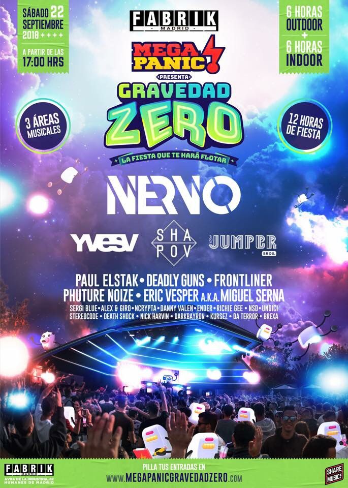 fabrikdiscoteca's tweet image. “RT” &amp;amp; ven gratis a #MegaPanic Gravedad Zero !! #Sorteo #22S