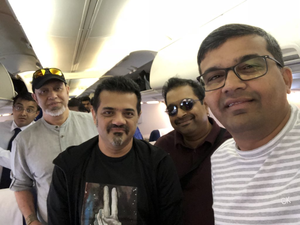 SamirSatra's tweet photo. @ShankarEhsanLoy Thank you for your graciousness to allow to take a selfie with you on Mumbai Delhi Flight. https://t.co/MicwBk2lIm