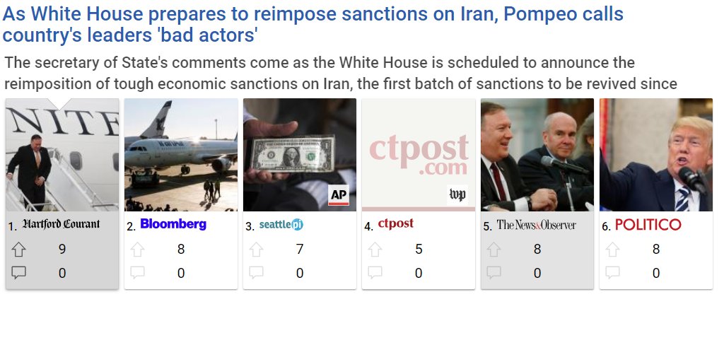 PressGradeGov's tweet image. @SecPompeo confirms that #TrumpAdministration will enforce sanctions on Iran that were suspended under #ObamaIranDeal.  Read more at pressgrade.com