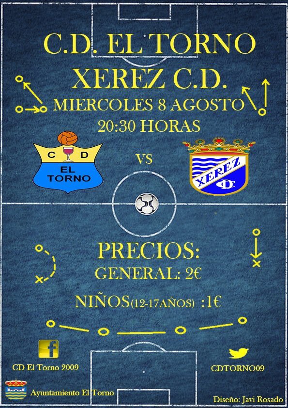 🔊ATENCIÓN | El miércoles cuarto partido de pretemporada del <a href="/XerezCD_OFICIAL/">Xerez Club Deportivo</a> con el <a href="/CDTORNO09/">C.D. El Torno 2009</a> Vámonos a El Torno con nuestro equipo.
#preciospopulares #piscinaallado