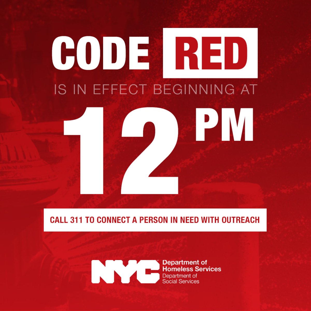 City Of New York A Codered Is Now In Effect When Nws Issues A Heatadvisory For New York City A Nycdhs Code Red Is In Effect From 12 P M Until