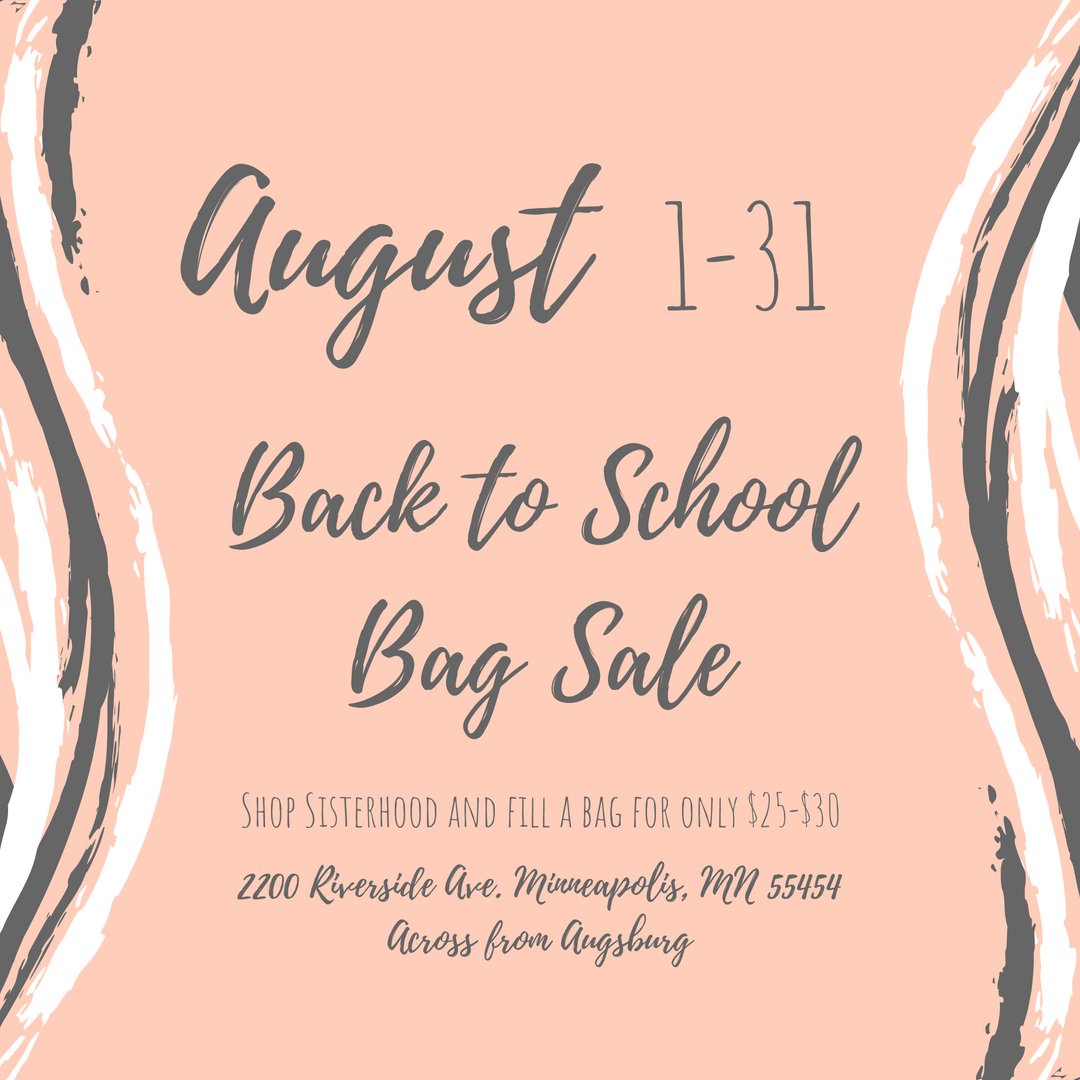 Don't miss the sisterhood bag sale this month!
