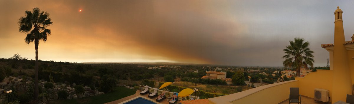 RollerBallPaul's tweet photo. Another evening with sun blotted out by ashcloud #Portugal #fires 🇵🇹🙁🔥🌤 https://t.co/iLPisRAoXI