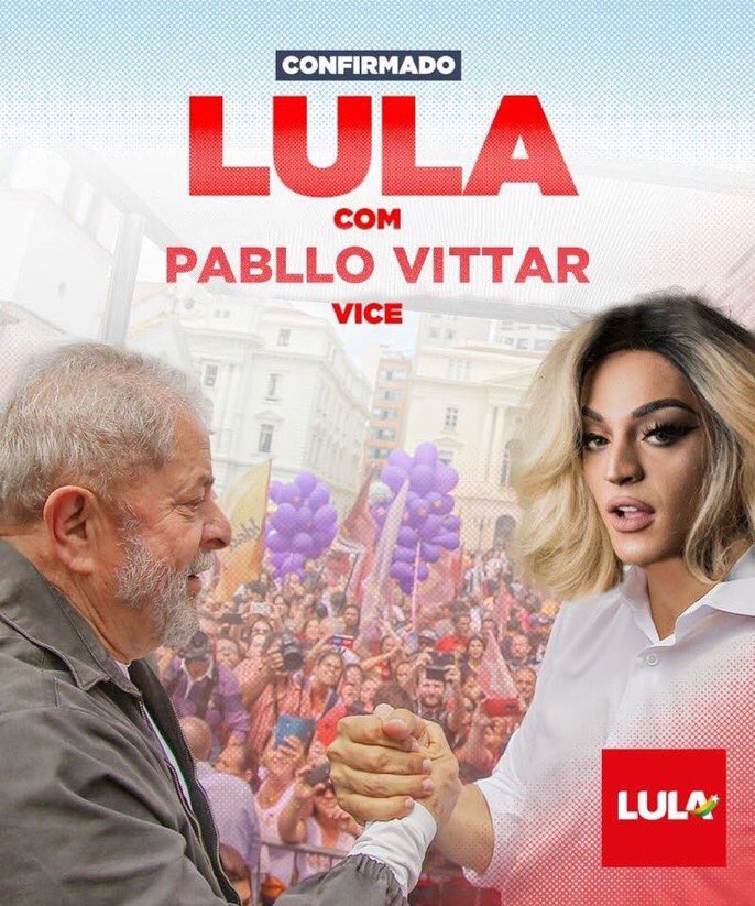 taylinss's tweet photo. Agora sim Pabllo Vittar foi longe demais #LulaLivre #LulaCandidatoSIM https://t.co/r3W1j2gTbQ