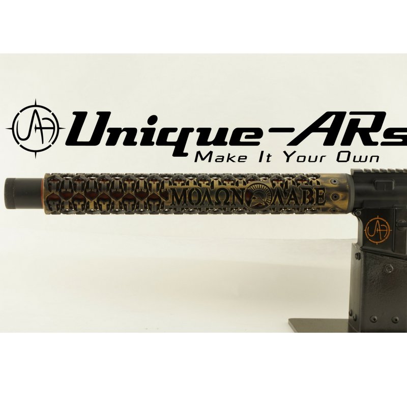 ARS_unique's tweet photo. Don't pass this beauty up! Unique-ARs 15" Molon Labe custom painted AR15 auction handguard. This is truly rad! Bid now! #molonlabe #uniquears #customars #customgunpaint #uarauction #ar15 #a2 #makeityourown
Β 15β³ Molon Labe Burnt Bronze β Unique-ARs https://t.co/5n5n3hv41z https://t.co/VbsCEeNC7C