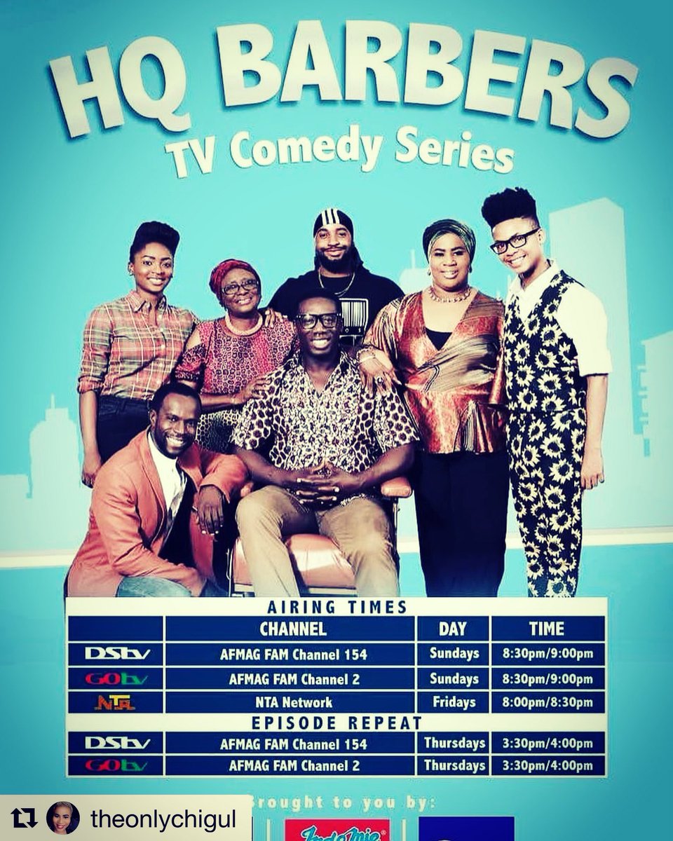Yay!!👏🏿👏🏿👏🏿👏🏿
Catch HQ Barbers comedy series on Dstv 154 & GOtv 2. #hqbarbers #comedy #series #familyaffair @hqbarbersng  @anthonyoseyemi @bellaroseo @comediandeeone @emeneks @florachiedo1 @jola_chills @soibifaadokubo

#hakeemkaekazim #nollywood #hollywood #dstv