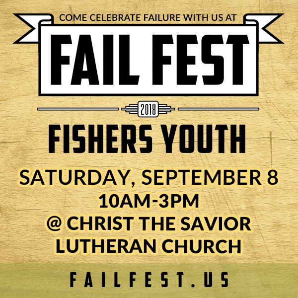 LaunchFishers's tweet photo. Come celebrate #failure with us at Fail Fest: Fishers Youth on 9/8! Tix & more info available at https://t.co/L9gCkAvLKL #FFFY2018 #FailFest2018 https://t.co/J63JRvPlPh