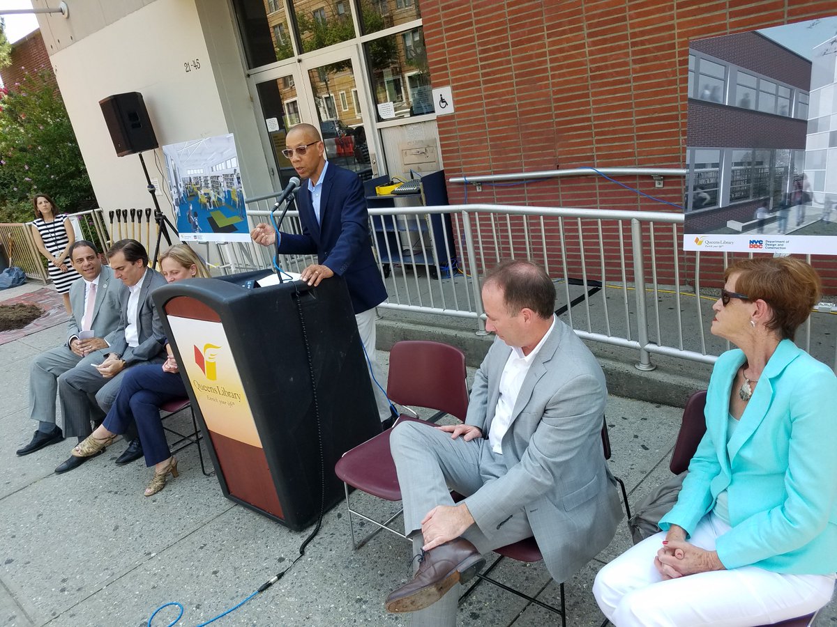 QPLNYC's tweet photo. It was a beautiful morning to break ground on a $3.9M renovation at #SteinwayLibrary that includes a new elevator, ADA ramp and children's room. We are grateful to @nycddc,@QueensBPKatz, @Costa4NY, @SenGianaris, @NYCMayorsOffice, @AravellaSimotas and @Cb1Queens for their support! https://t.co/d2PFORWLyN